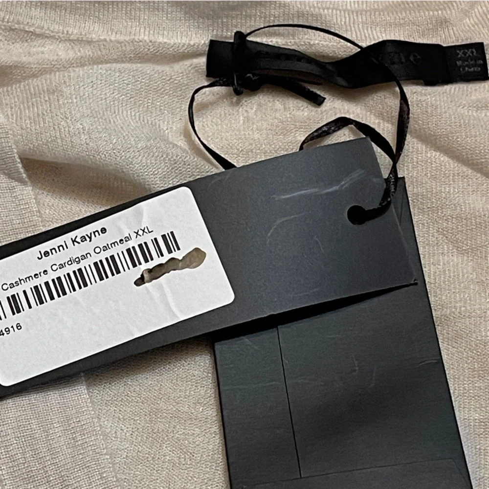 NWT Jenni Kayne Cashmere Silk Cardigan in Oatmeal XXL Lightweight Euro Summer - Picture 6 of 12